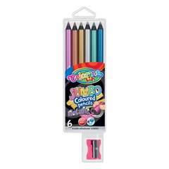 Lapsa metalikë JUMBO Colorino me mprehës, paketë prej 6