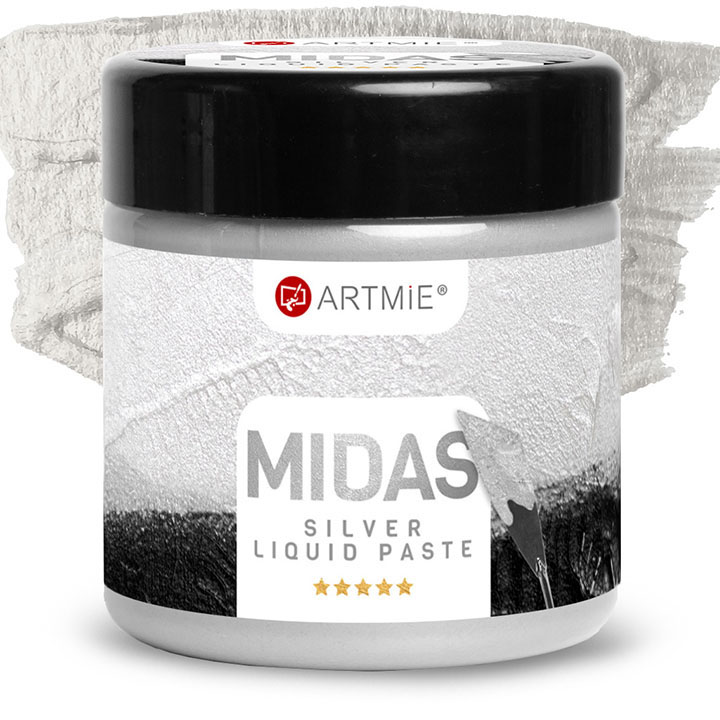 Pastë e lëngshme metalike ARTMIE MIDAS por argjendi | 150 ml