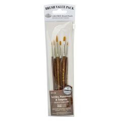 Set furçash Gold Taklon nga Royal & Langnickel, paketë prej 6