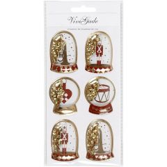 Set me ngjitëse Krishtlindjesh 3D 6 copë | Snow Globes
