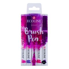 Stilolapsa me bojëra uji ECOLINE BRUSH PEN VIOLET  | Set 5 copë